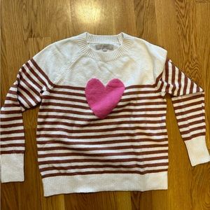 Striped Heart Sweater- NWT